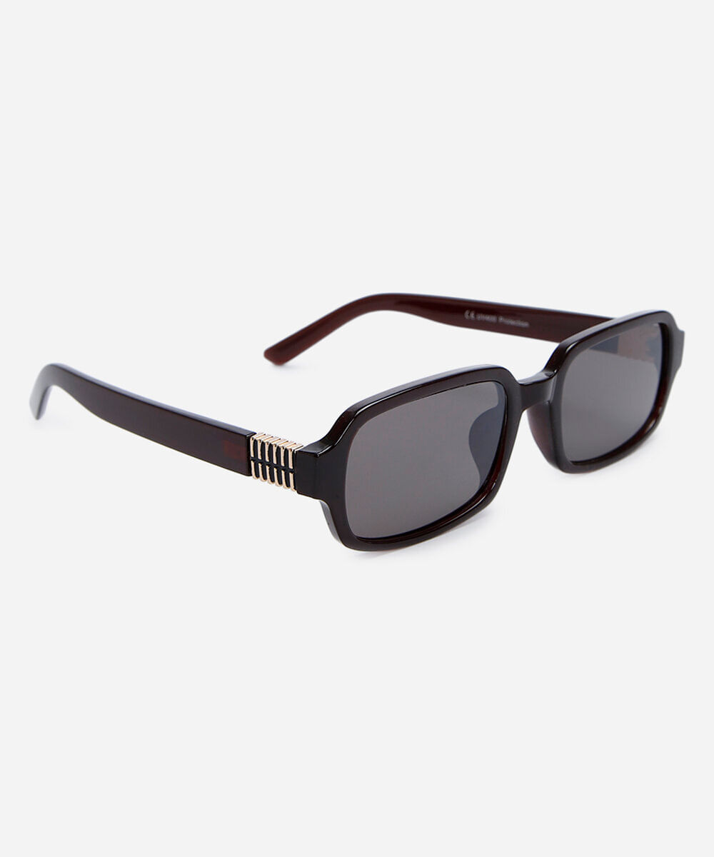 óculos de sol feminino quadrado de acetato triton marrom