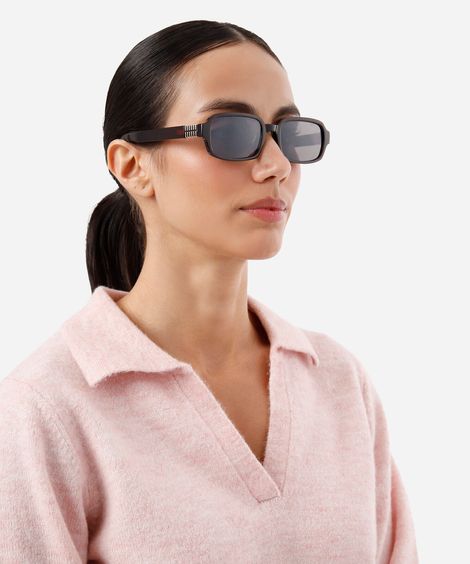 óculos de sol feminino quadrado de acetato triton marrom