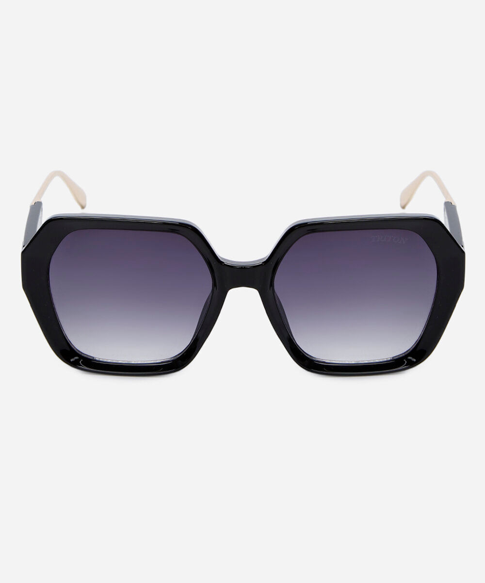 óculos de sol feminino quadrado de acetato triton preto