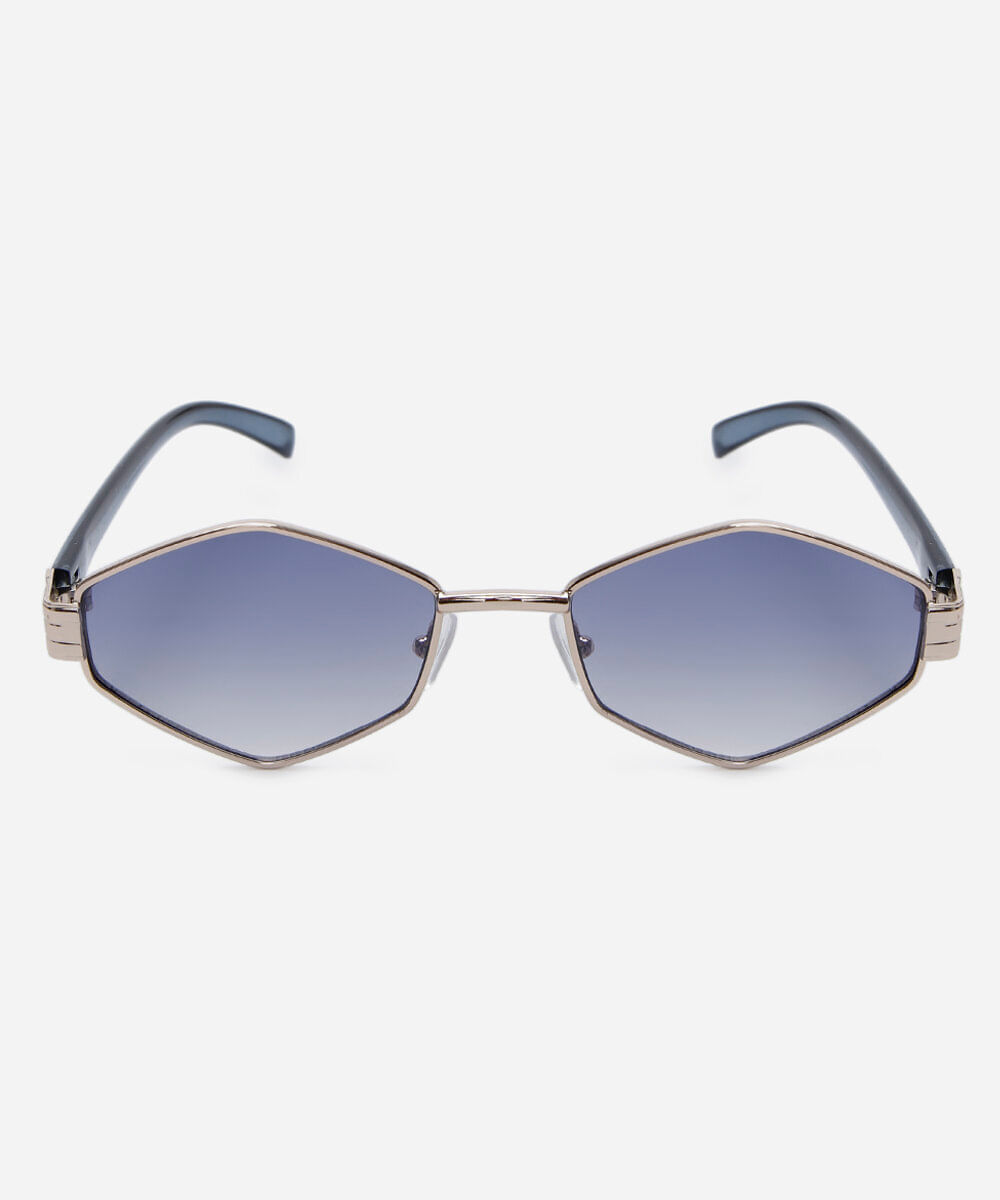 óculos de sol feminino hexagonal de metal triton dourado