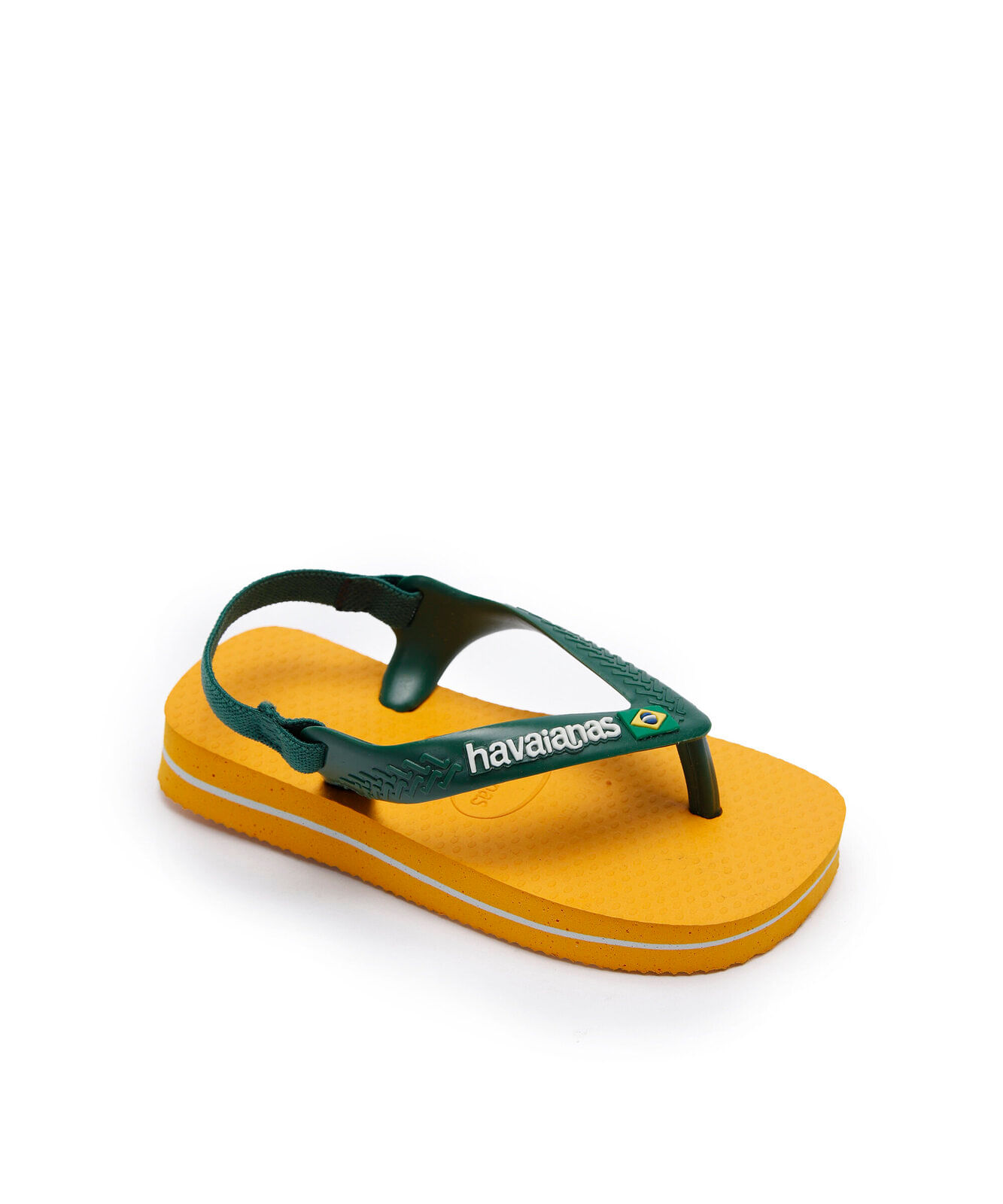 chinelo havaianas infantil com elástico amarelo