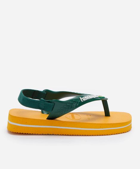 chinelo havaianas infantil com elástico amarelo