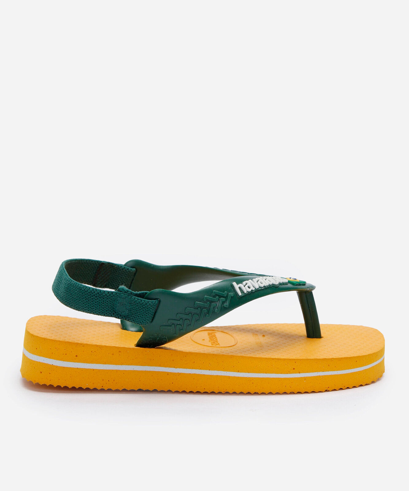 chinelo havaianas infantil com elástico amarelo
