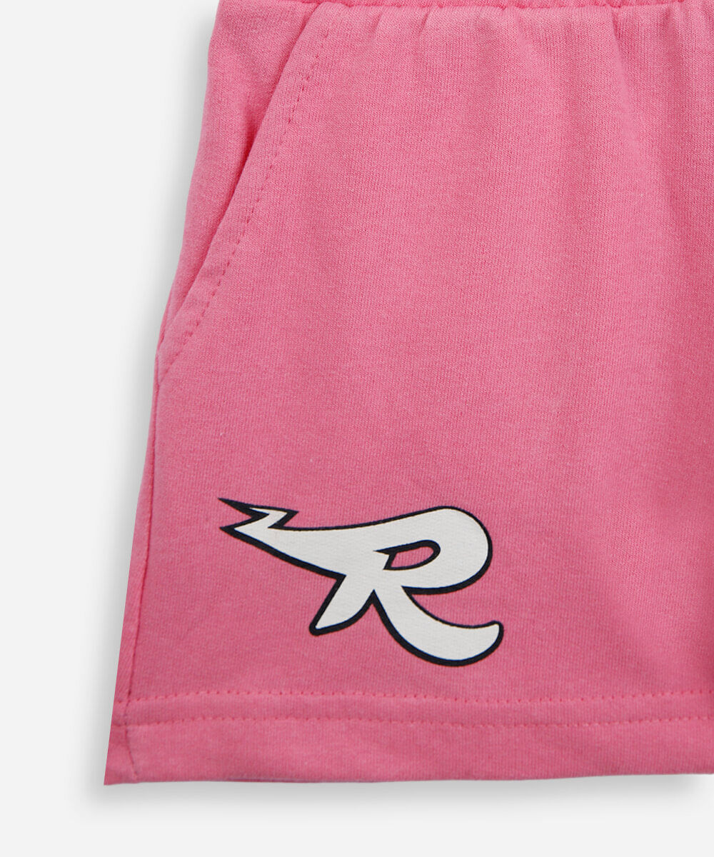 conjunto infantil curto dos rosas com capuz off white