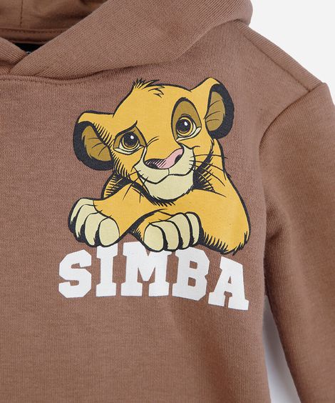 conjunto infantil de moletom simba marrom