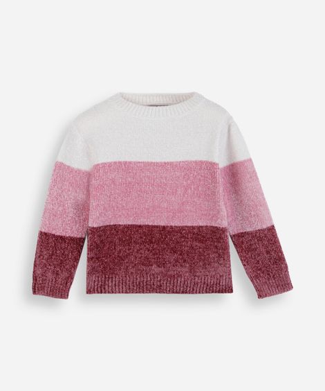 suéter infantil de tricot listrado off white