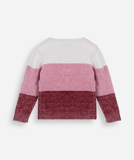 suéter infantil de tricot listrado off white
