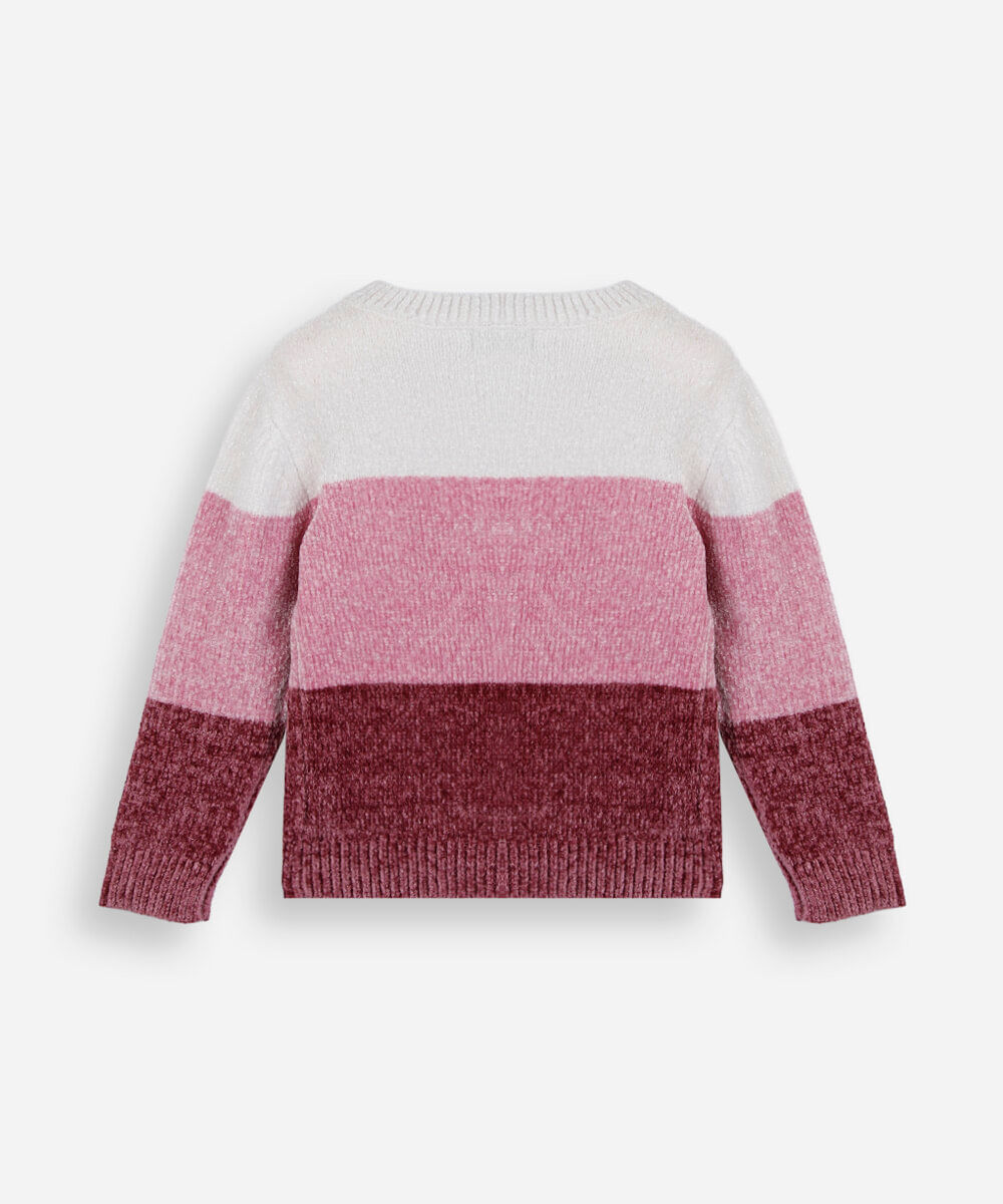suéter infantil de tricot listrado off white