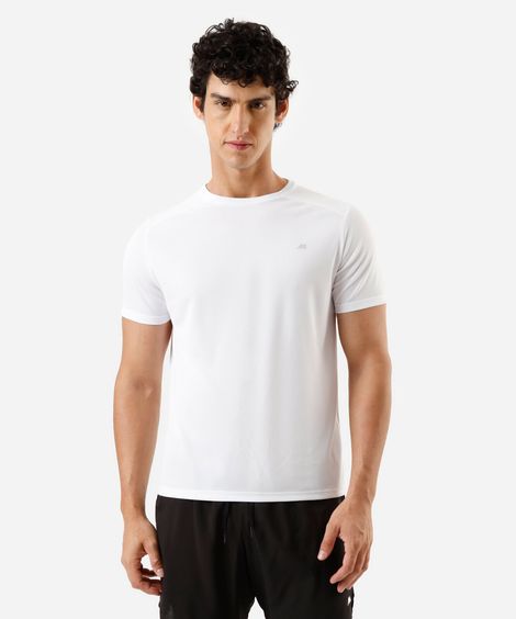 camiseta masculina esportiva com recorte branca