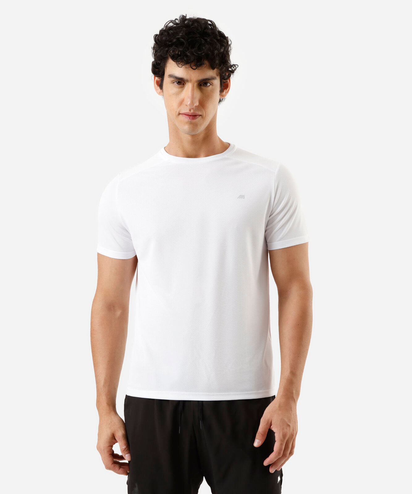 camiseta masculina esportiva com recorte branca