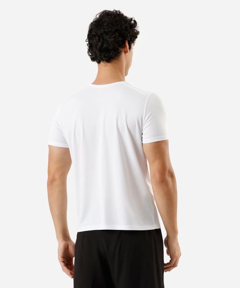 camiseta masculina esportiva com recorte branca