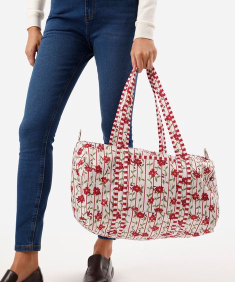 mala feminina estampada floral colorido