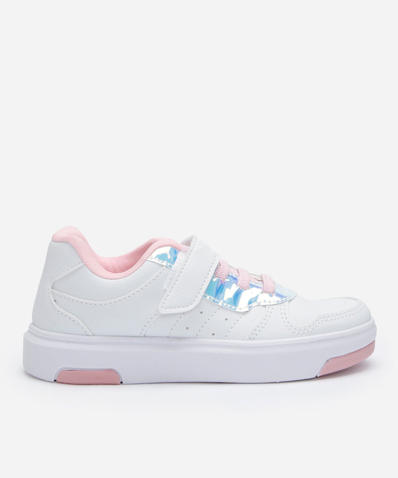 tênis infantil com recortes e velcro rosa