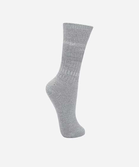 meia de tricot cano longo cinza