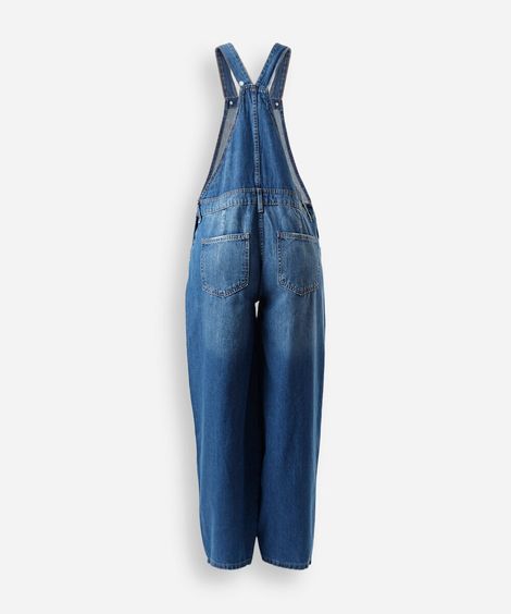 jardineira juvenil jeans azul
