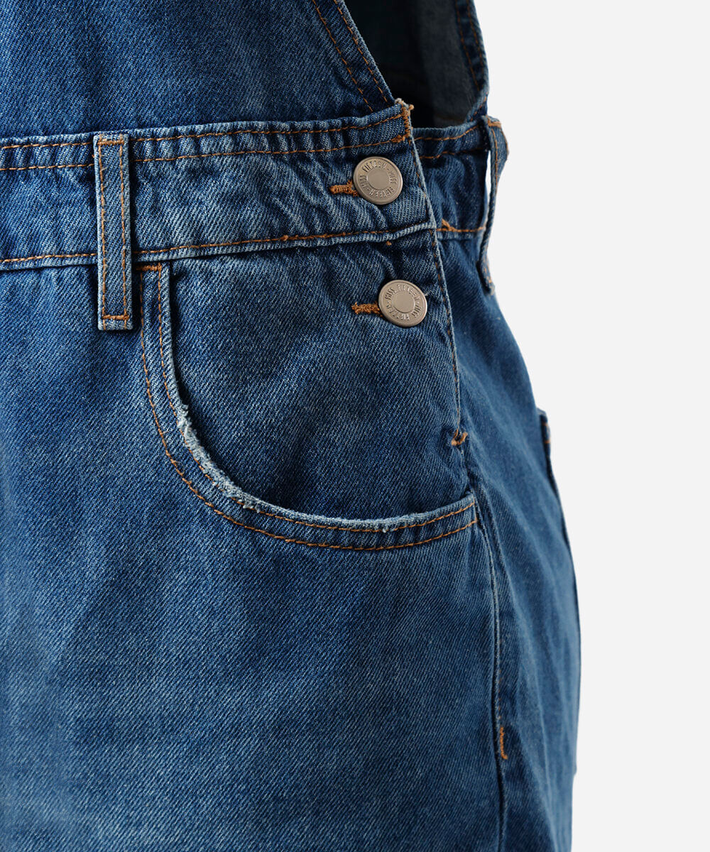 jardineira juvenil jeans azul