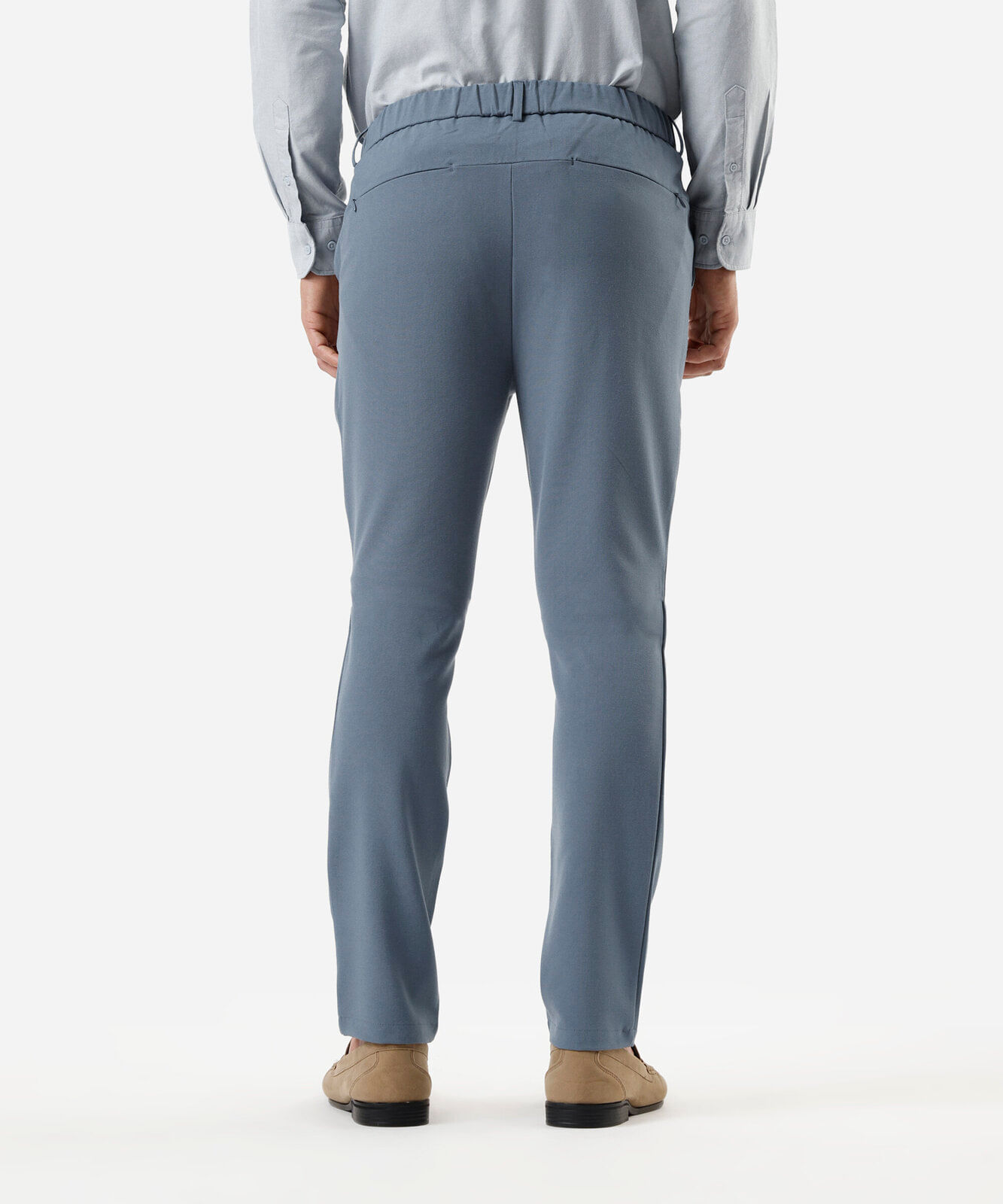 calça slim masculina cós elástico azul