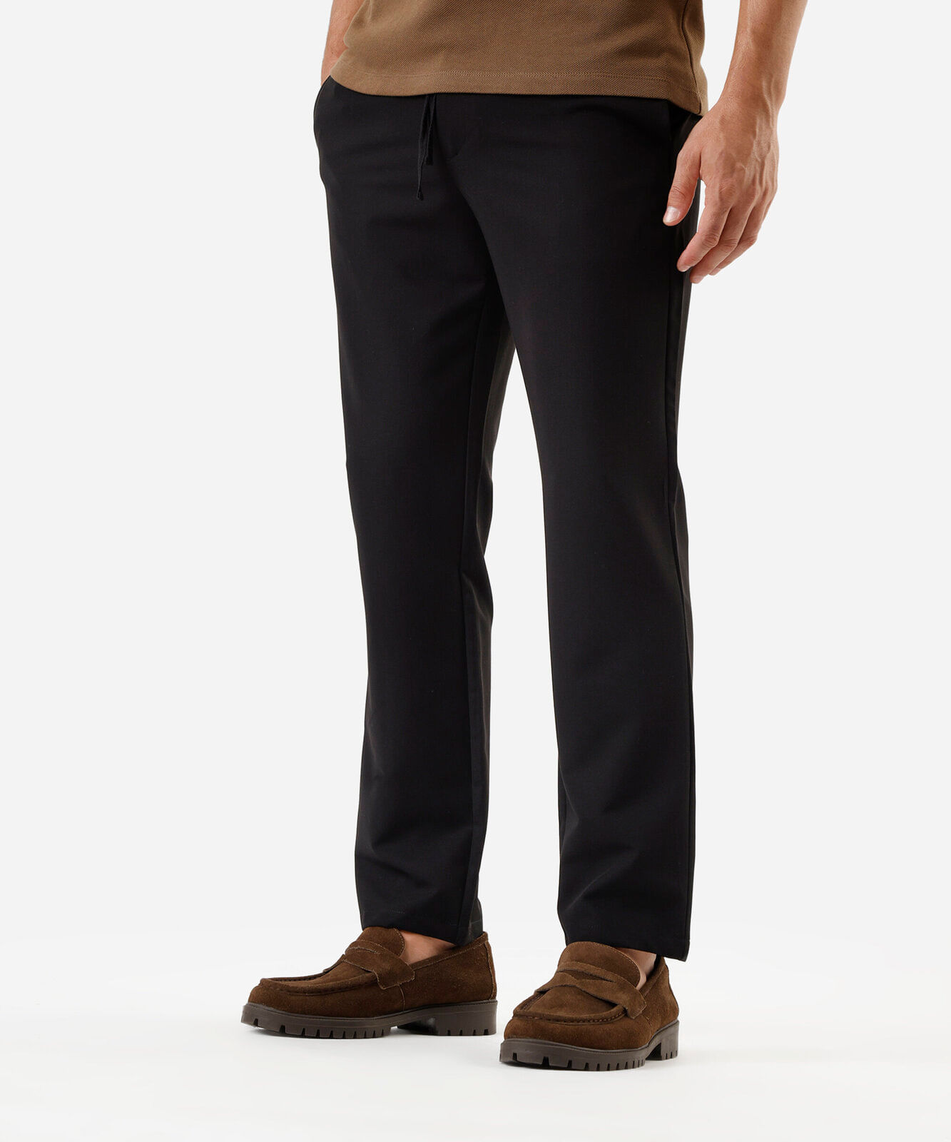 calça slim chino masculina com viscose preta