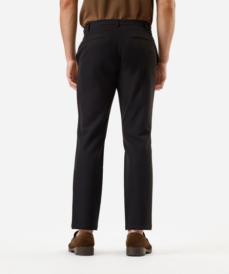 calça slim chino masculina com viscose preta
