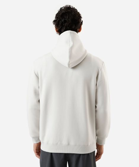 jaqueta masculina de moletom com capuz e bolso cinza