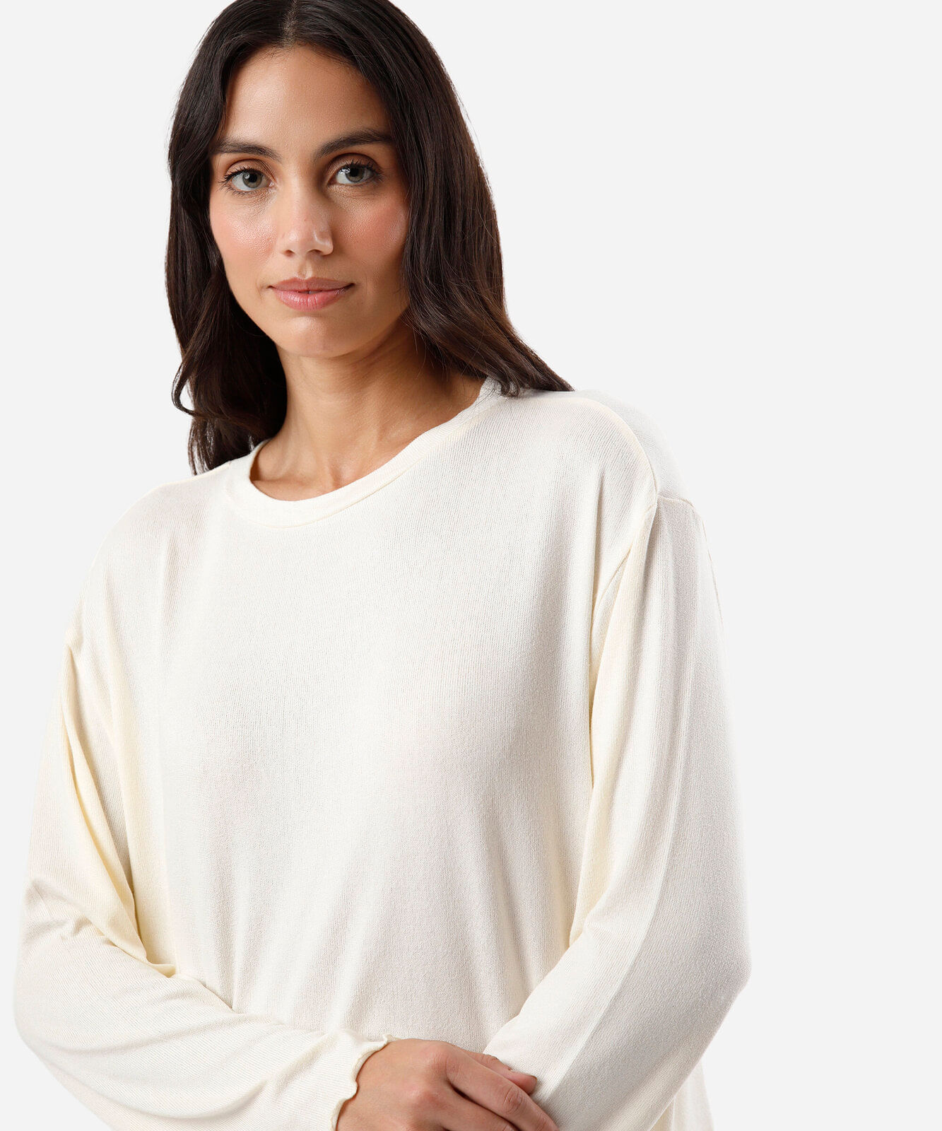 pijama longo feminino com frufru off white