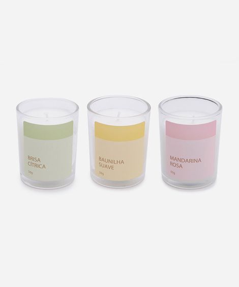 kit de 3 velas aromáticas beleza cea