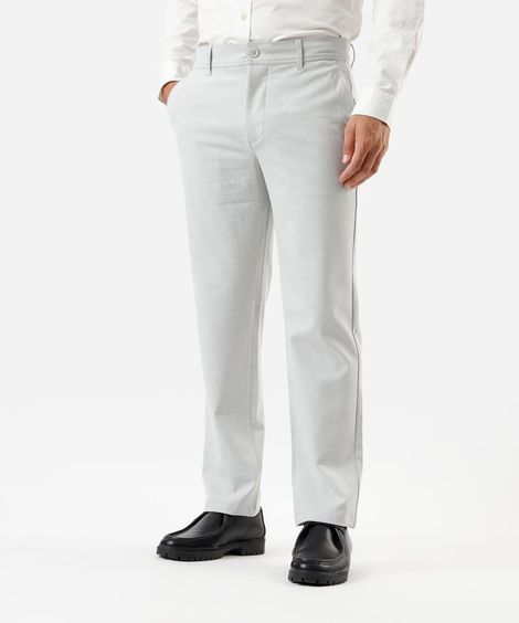 calça reta de alfaiataria cinza