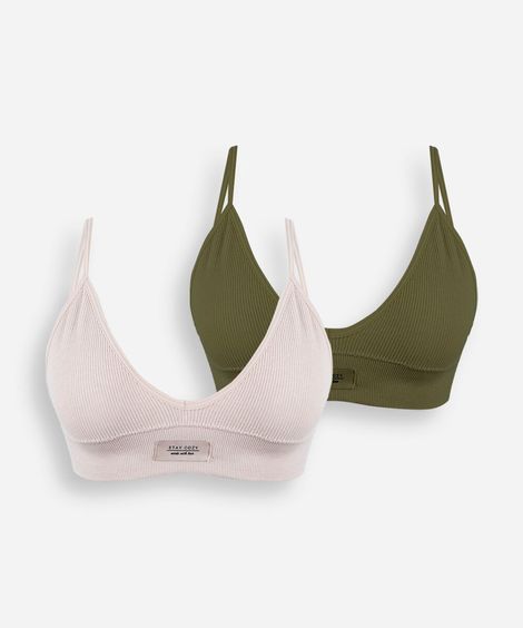 kit de sutiãs top feminino sem costura colorido