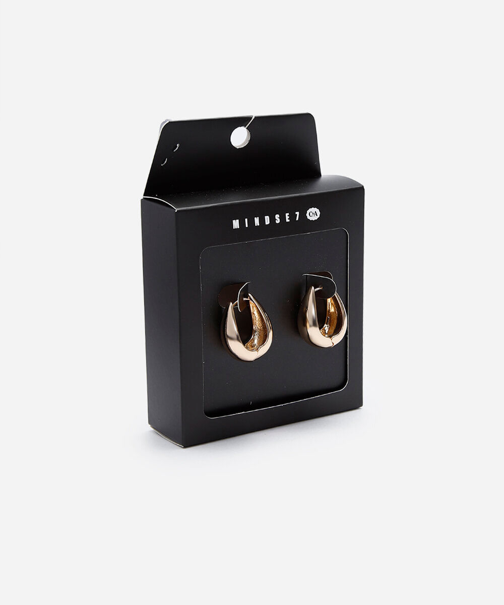 brinco oval click mindset dourada