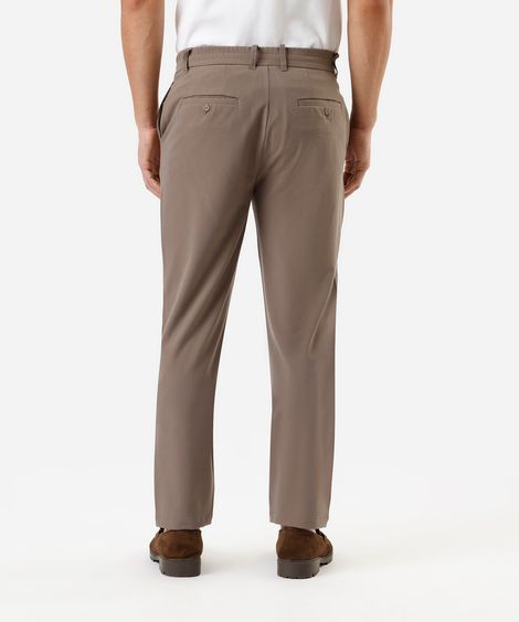 calça slim chino masculina de alfaiataria marrom