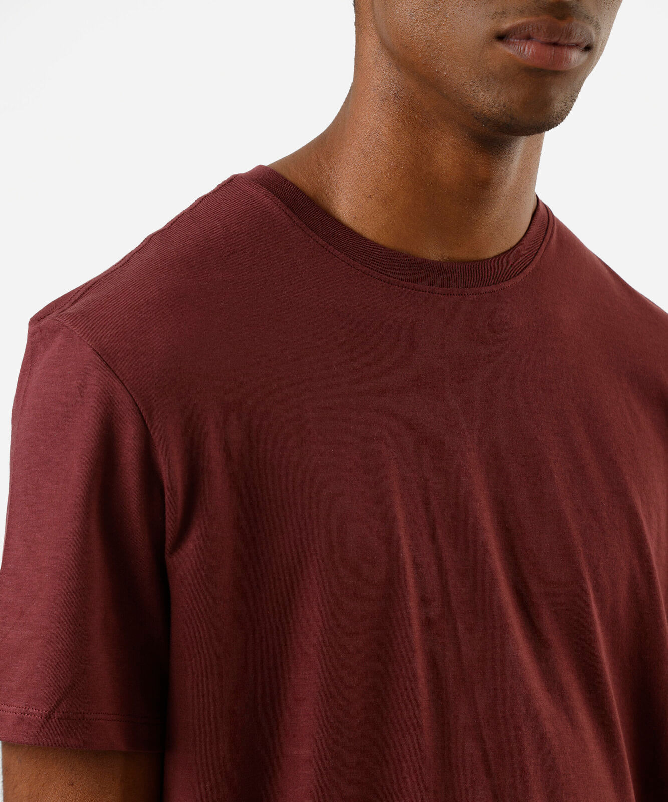 camiseta masculina de algodão pima manga curta vinho