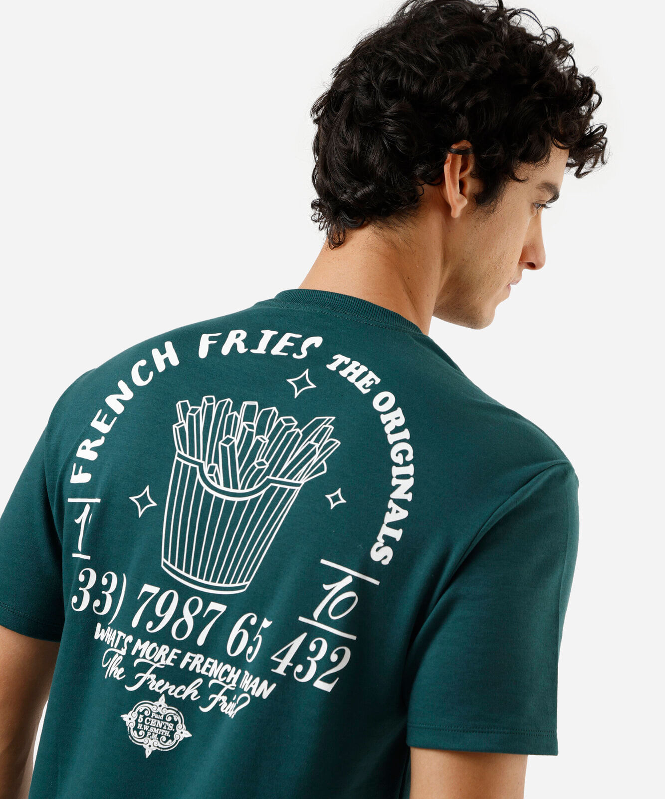 camiseta masculina com algodão manga curta estampada verde