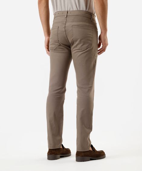 calça masculina de sarja slim comfort bege