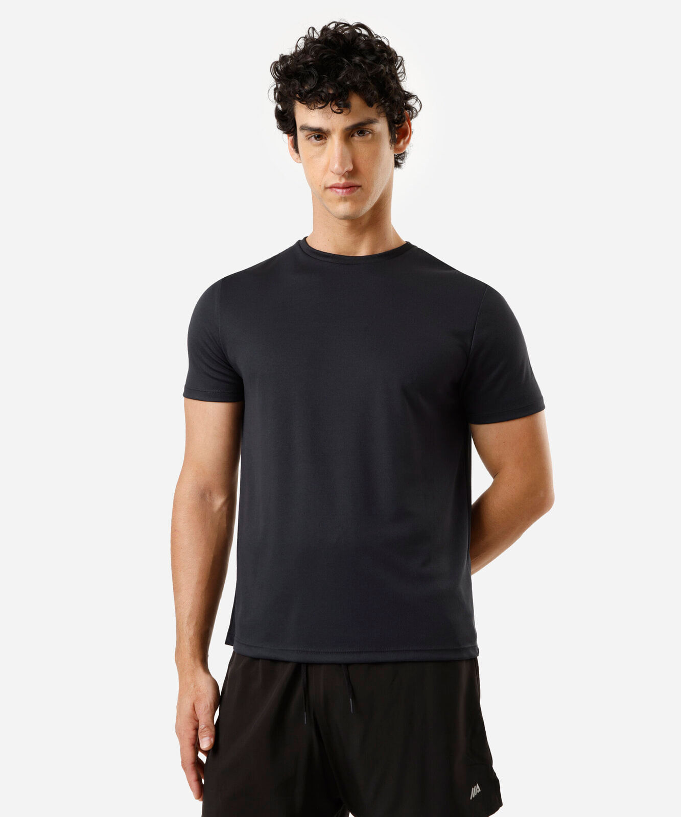 camiseta esportiva masculina manga curta preta