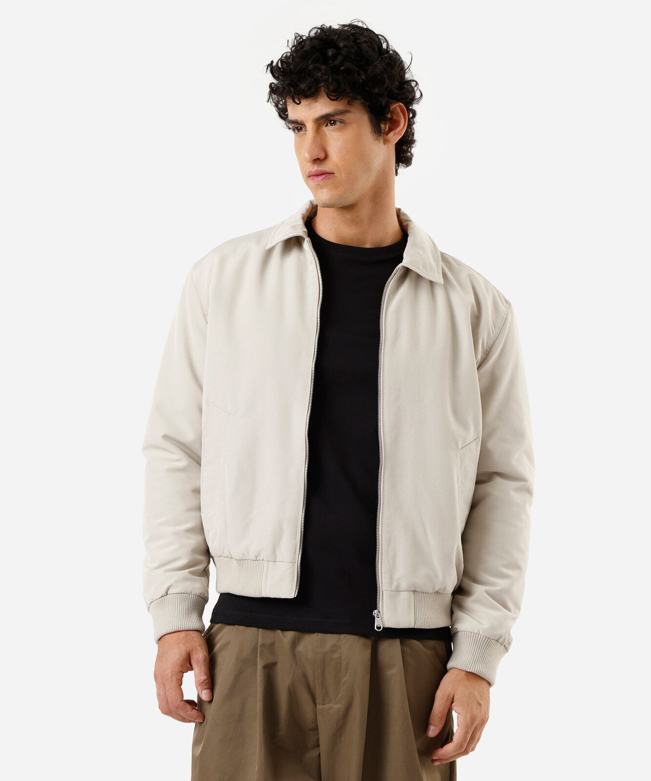 jaqueta bomber masculina off white