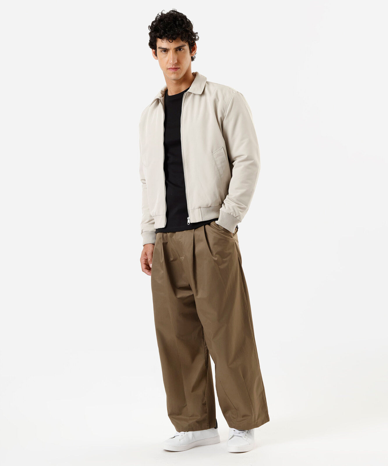 jaqueta bomber masculina off white