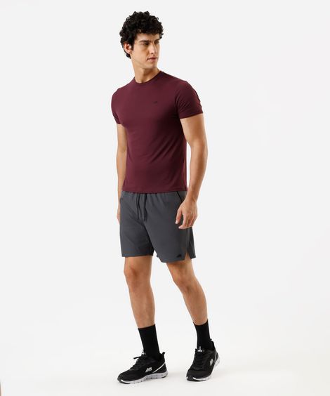 short masculino esportivo cós elástico cinza