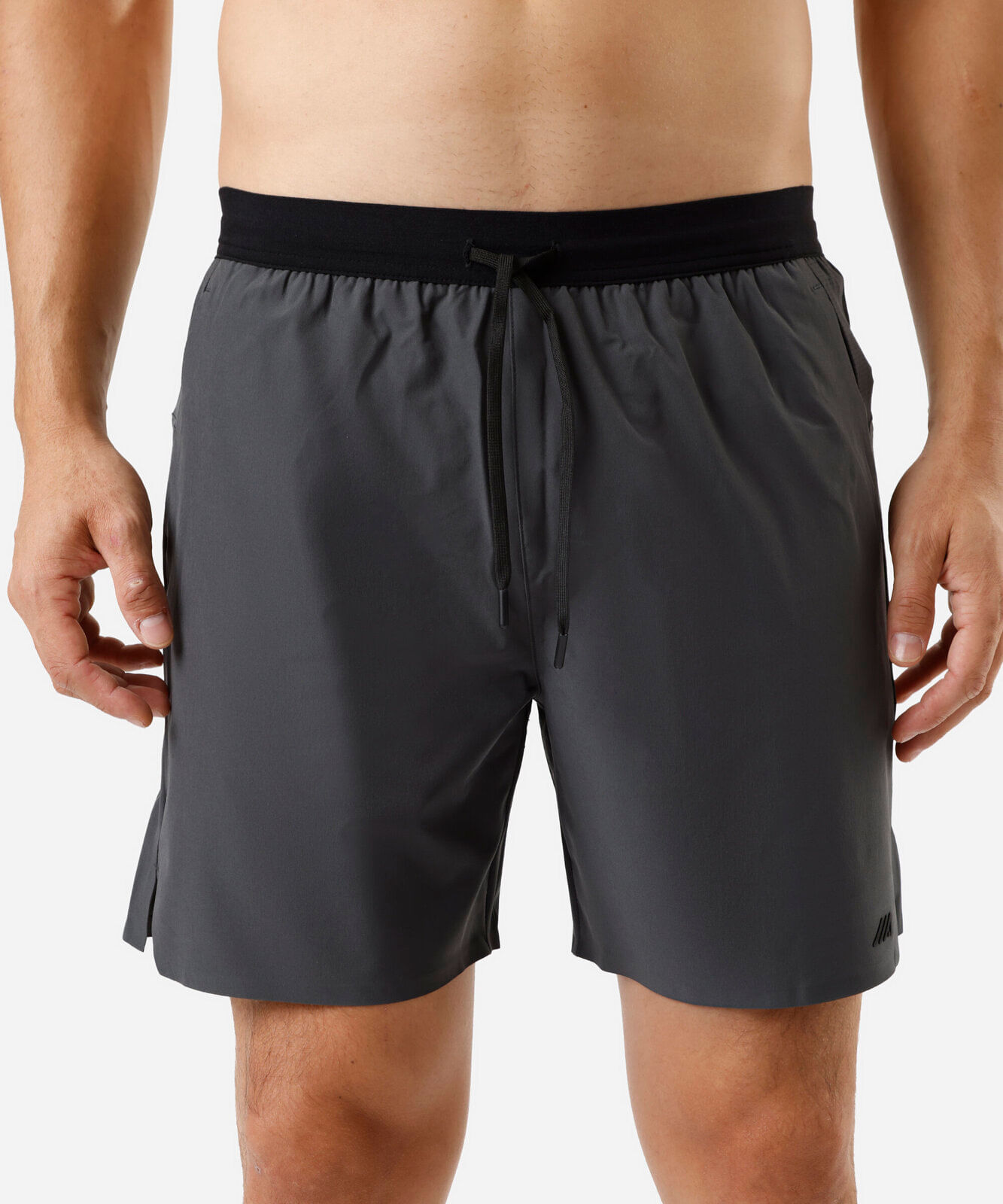 short masculino esportivo cós elástico cinza