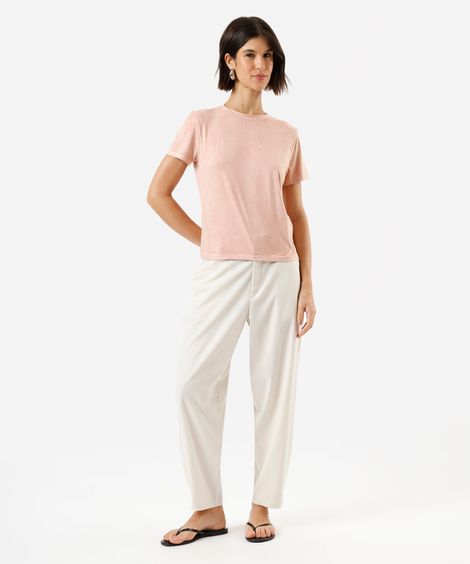 calça balloon de alfaiataria feminina cintura alta off white