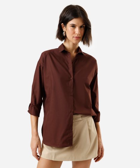 camisa oversized marrom
