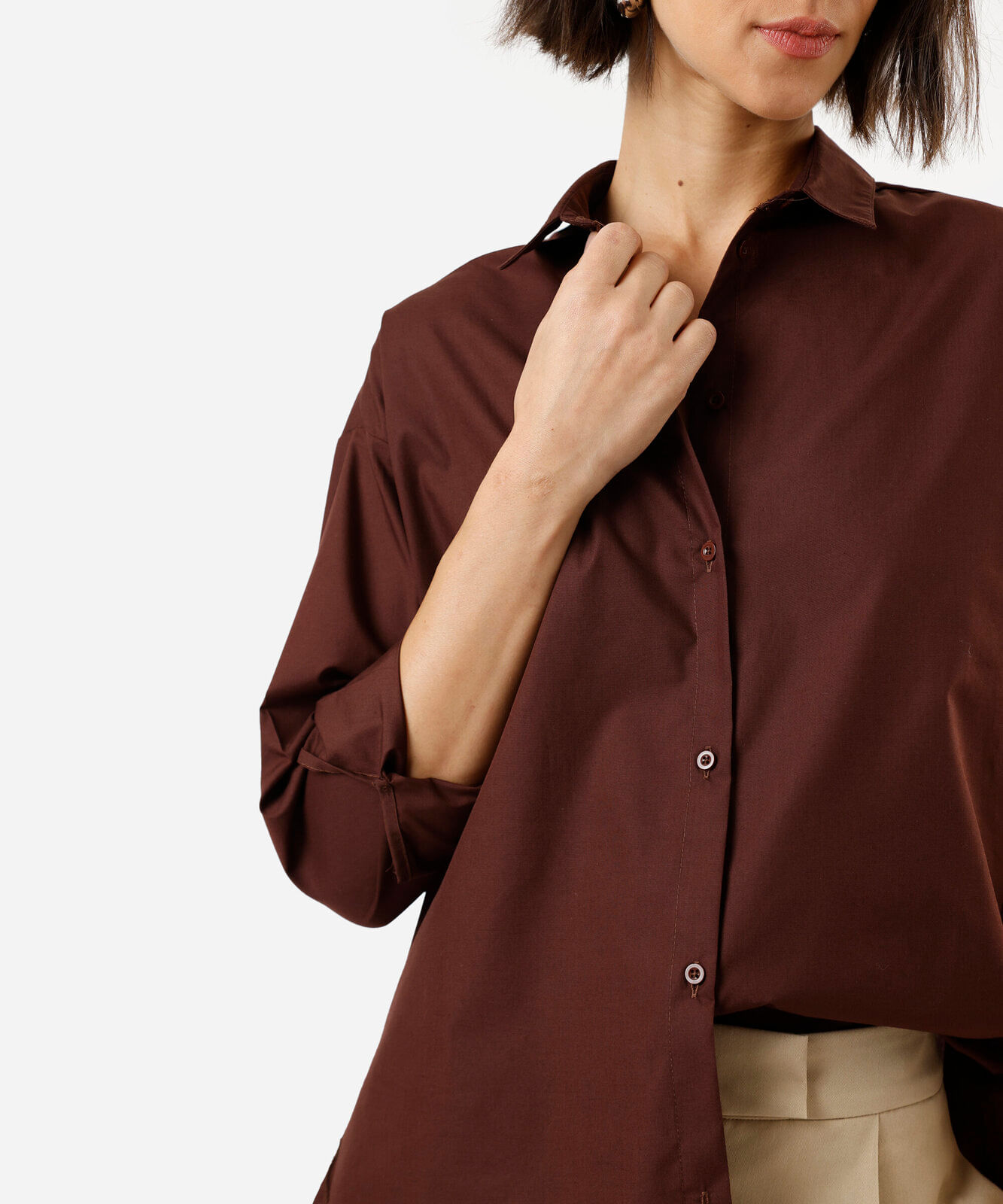 camisa oversized marrom