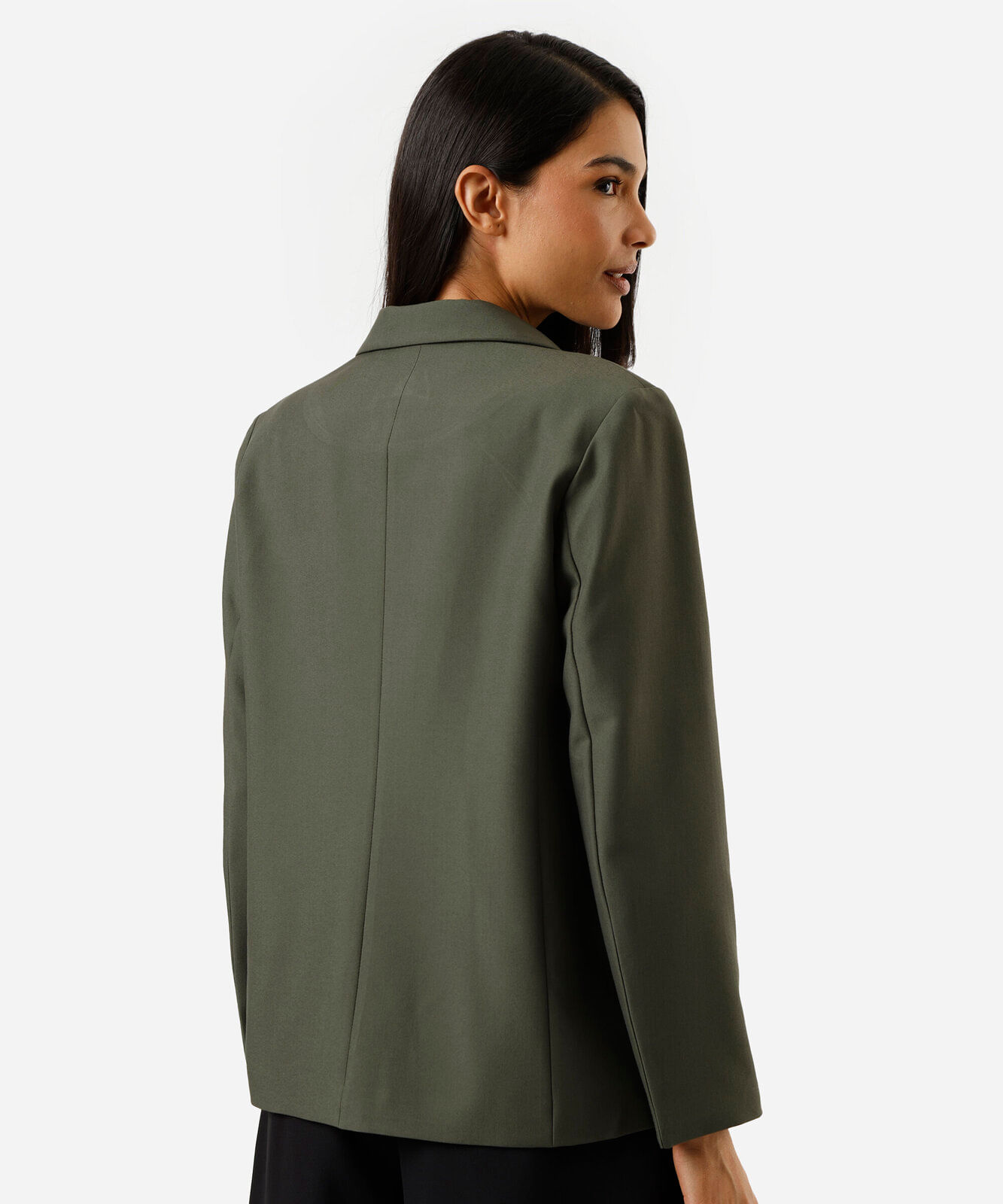 blazer de alfaiataria feminino com ombreiras verde