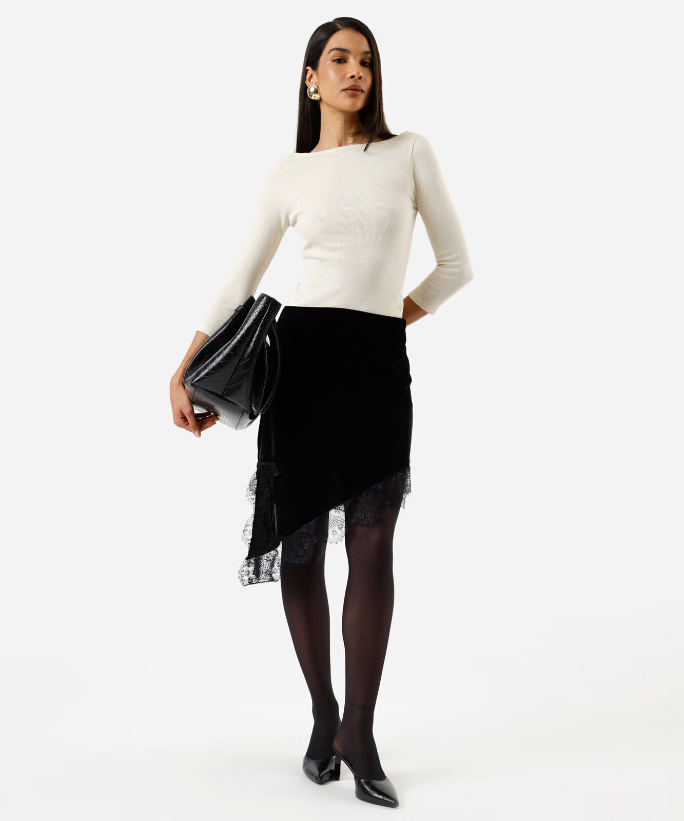 blusa feminina de algodão decote canoa canelada bege