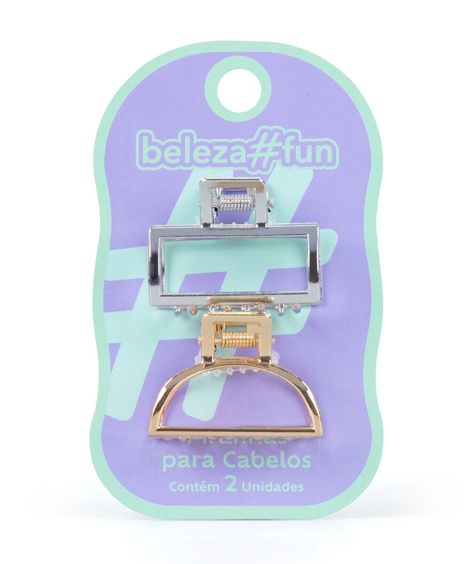 kit de mini piranhas para cabelo gold e silver com 2 unidades colorido