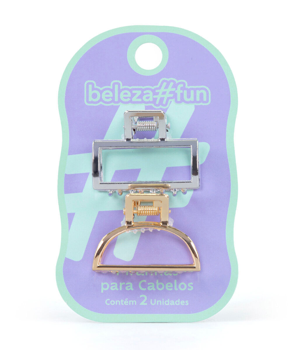 kit de mini piranhas para cabelo gold e silver com 2 unidades colorido