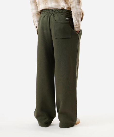 calça baggy masculina de moletom cós elástico verde