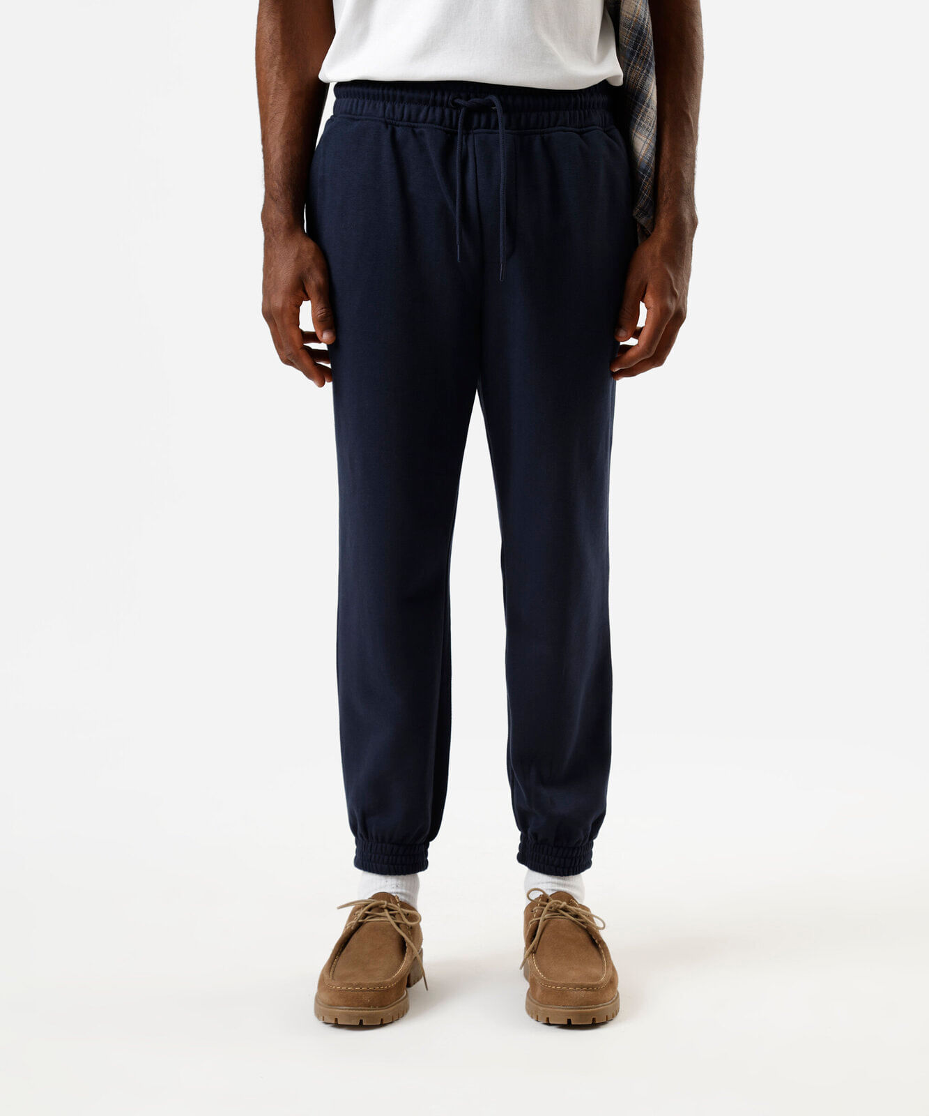 calça masculina jogger moletom azul