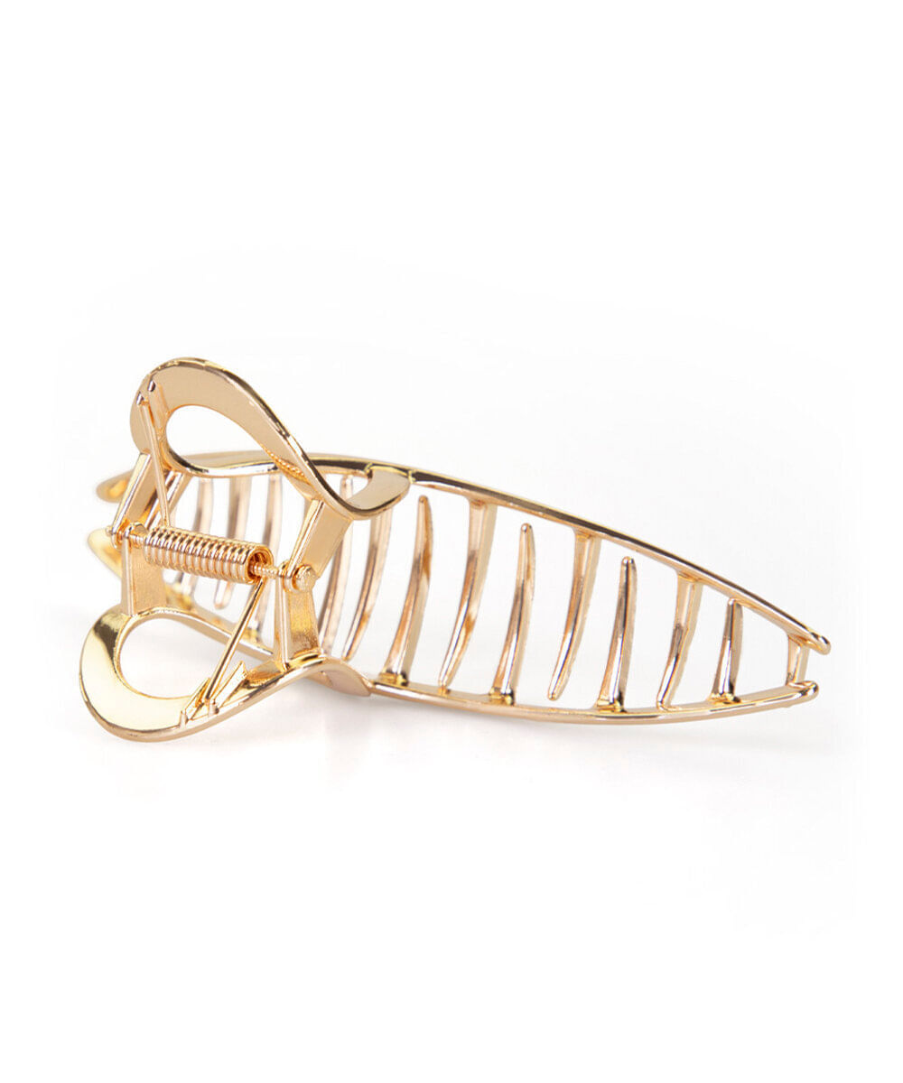piranha para cabelo loop grande gold dourada