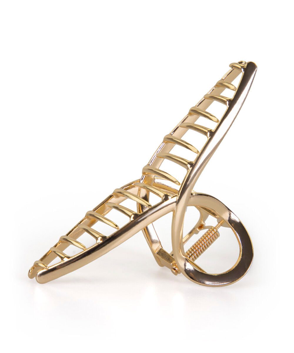 piranha para cabelo loop grande gold dourada