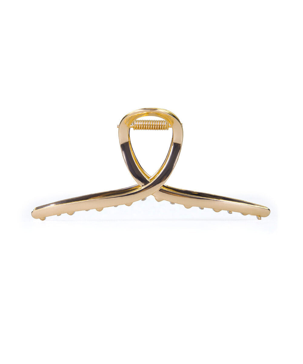 piranha para cabelo loop grande gold dourada
